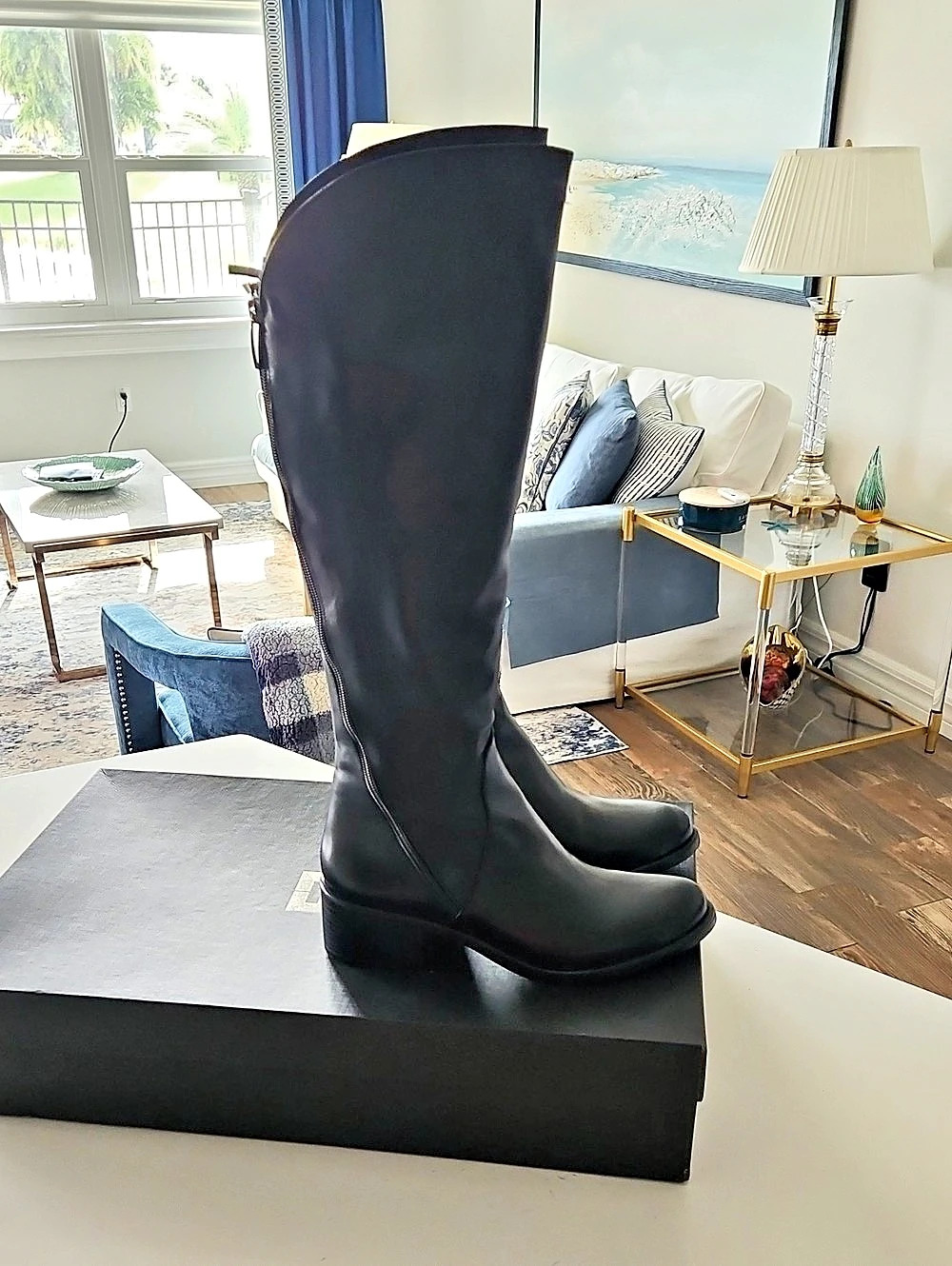 Emanuele Casto High Shaft Riding Boots Black US 9 NIB
